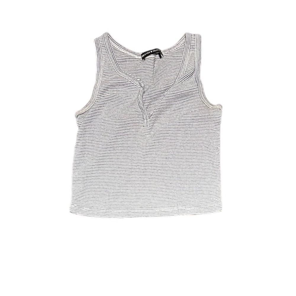 Brandy Melville Blue Striped Button Tank